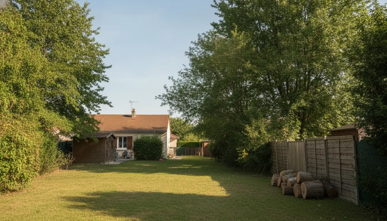 Jardin dégagé après abattage du peuplier à Lardenne