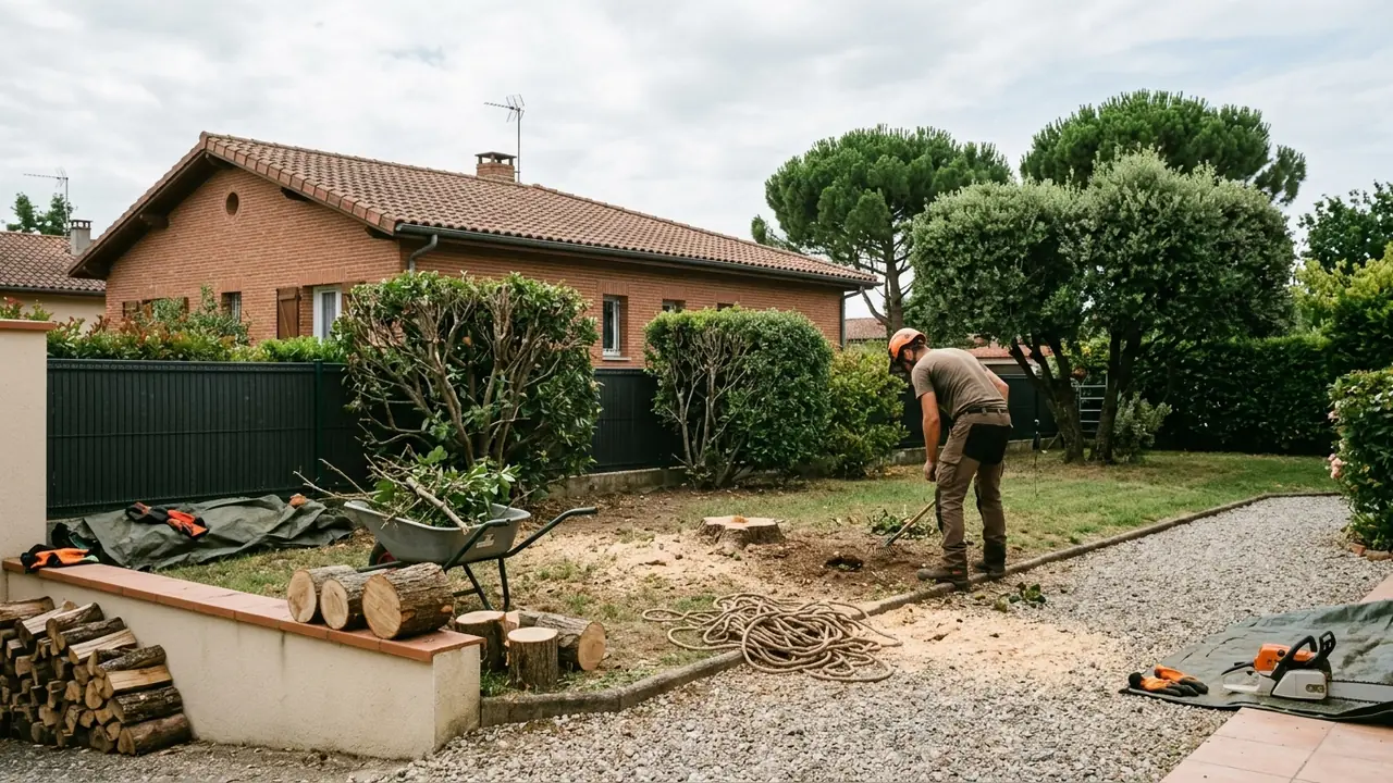 Toiture dégagée après retrait sécurisé d'une branche cassée à Côte Pavée