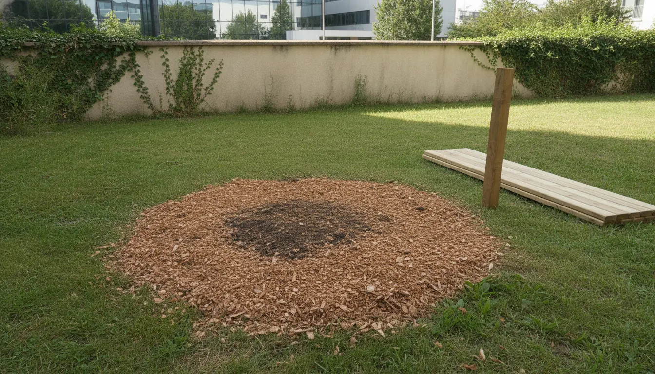Jardin dégagé après abattage du cèdre à Labège