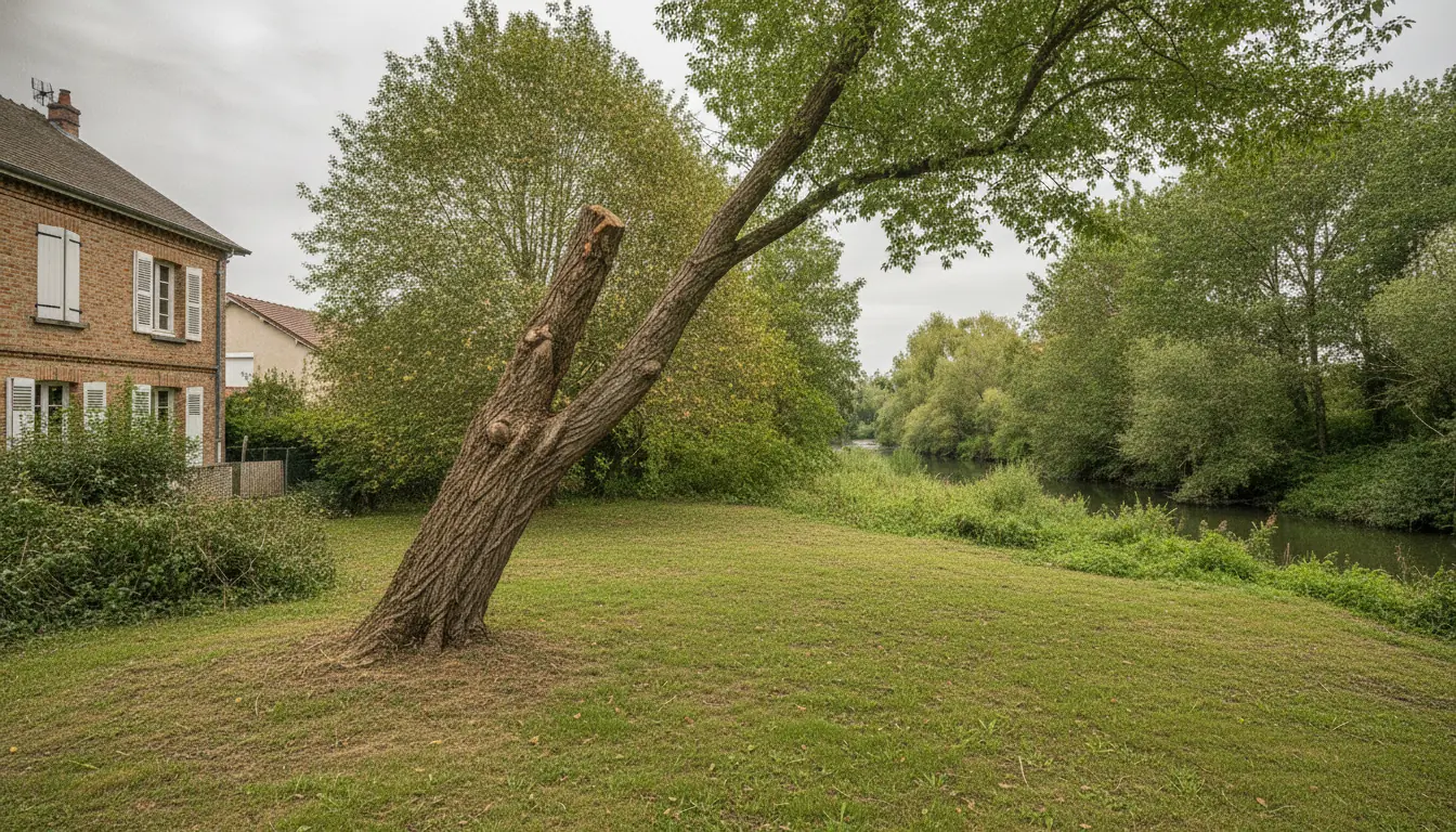 Jardin dégagé après démontage du cèdre au Roussimort à Portet-sur-Garonne